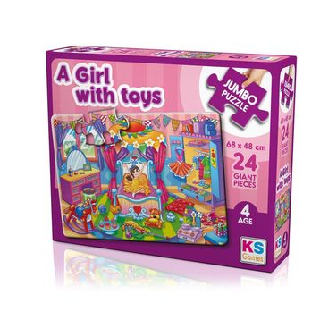 KS Games A Girl With Toys 24 Parça Dev Puzzle