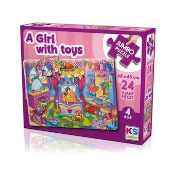 KS Games A Girl With Toys 24 Parça Dev Puzzle