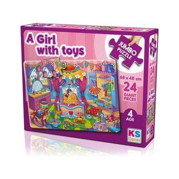 KS Games A Girl With Toys 24 Parça Dev Puzzle