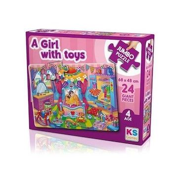 KS Games A Girl With Toys 24 Parça Jumbo Boy Puzzle