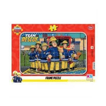 KS Games FRS 704 Fireman Sam 24 Parça Frame Puzzle