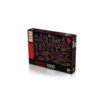 KS Puzzle 1000 Parça Robot Workshop Robot Atölyesi Puzzle