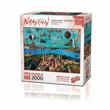 KS Puzzle 22523 Migration Routes Hagia Sophia 2000 Parça Puzzle