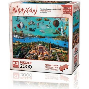 KS Puzzle 22523 Migration Routes Hagia Sophia 2000 Parça Puzzle
