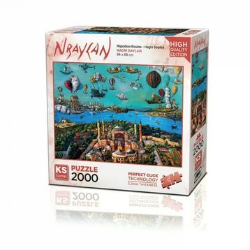 KS Puzzle 22523 Migration Routes Hagia Sophia 2000 Parça Puzzle
