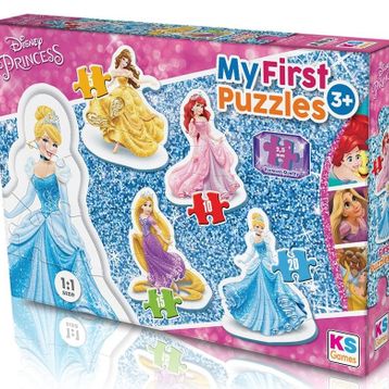 KS Puzzle My First Puzzle 4 in 1 Disney Prensesler Çerçevesiz Puzzle