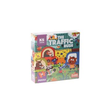 KS Puzzle PRS 32702 The Traffic Rush Pre School 12 Parça Puzzle