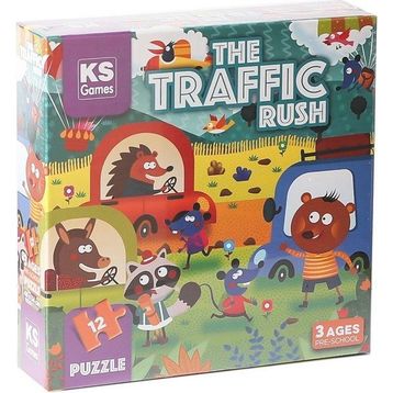 KS Puzzle PRS 32702 The Traffic Rush Pre School 12 Parça Puzzle