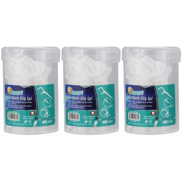 Ksmart 40'lı 3 Adet Kürdanlı Diş İpi