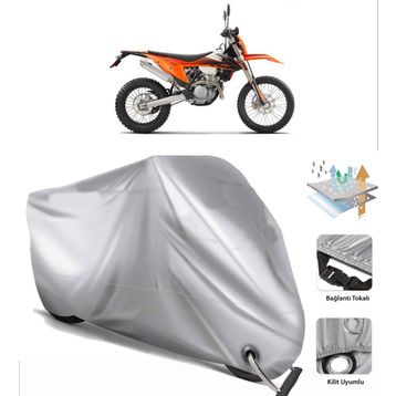 KTM 350 EXC-F Siyah Arka Çanta Uyumsuz Ultra Kalın Su Geçirmez Motor Brandası