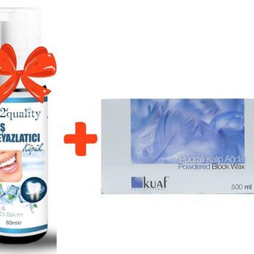 Kuaf Kalip Ağda 500 gr Pudralı+E2'Quality Diş Beyazlatıcı Köpük