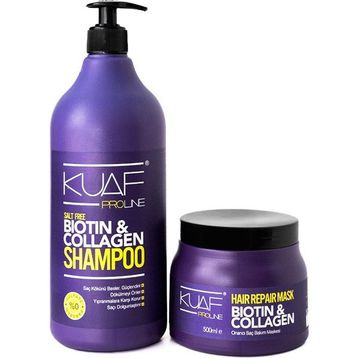 Kuaf Sülfatsız Dolgunlaştırıcı Biotin 1 lt Şampuan+Biotin 500 ml Saç Bakım Maskesi