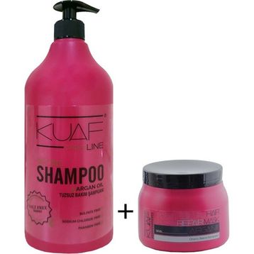 Kuaf Tuzsuz Argan Yağlı 1 lt Bakım Şampuanı+500 ml Argan Saç Bakım Maskesi