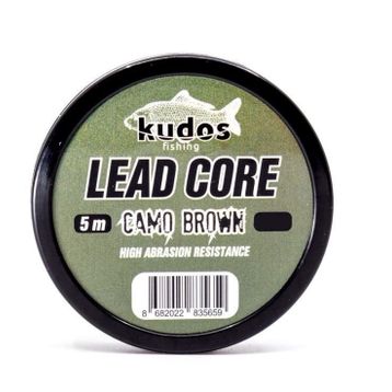 Kudos Lead Core Camo Brown 5 m Misina