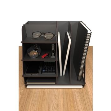 Kuk Design Siyah Voronoi Modern Ofis Masaüstü Organizer Düzenleyici Evrak Rafı