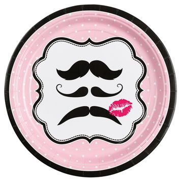 KullanAtMarket Pembe Bıyık 8 Adet Tabak
