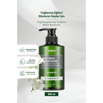 Kundal Sorunlu Saç Derisine Özel Tea Tree Macadamia Deep Cleansing 500 ml White Musk Şampuan