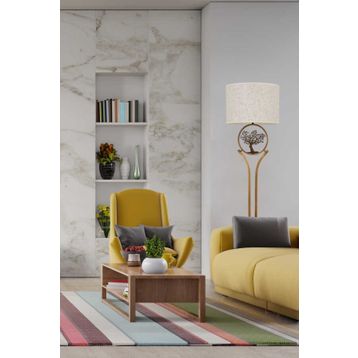 Kura Dizayn LM-9135-1E E27 Metal Kumaş 45 cm Eskitme Kaplama Lambader