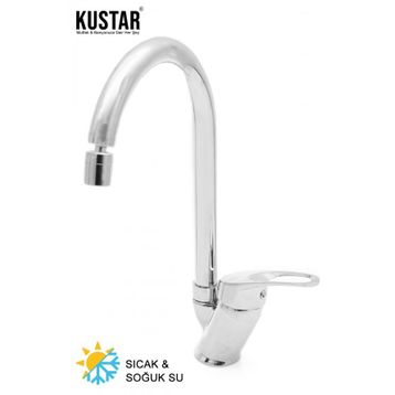 Kustar Krom Mix Kuğu Borulu Mutfak Eviye Bataryası