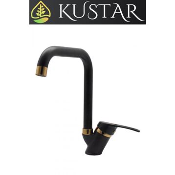 Kustar Oviedo Gold Siyah Mutfak Evye Bataryası