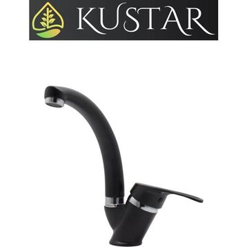 Kustar Sema Siyah Kısa Mix Aç Kapa Banyo Lavabo Bataryası