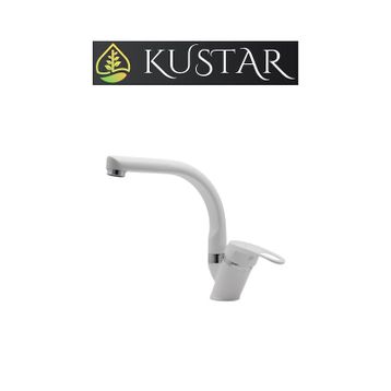 Kustar Tyal Beyaz Kısa Mix Aç Kapa Banyo Lavabo Bataryası