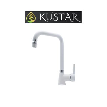 Kustar Varna Beyaz Oynar Başlıklı Aç Kapa Mix Mutfak Eviye Bataryası