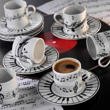 Kütahya Porselen Bitmeyen Senfoni Beyaz 12 Parça 6 Kişilik Kahve Fincan Takımı