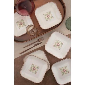 Kütahya Porselen Bone Minas Goblen 6 Parça 20 cm Çukur Tabak