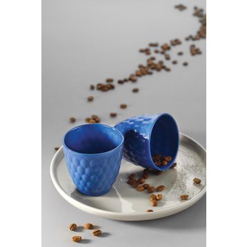 Kütahya Porselen Lacivert Favo 2'li Espresso Kahve Seti