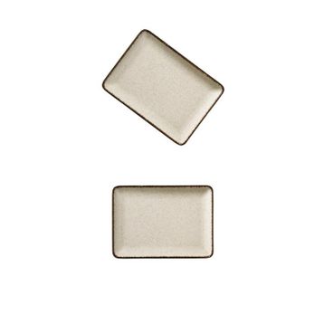 Kütahya Porselen Pearl Tarçın 18x13 cm 2'li Dikdörtgen Tabak