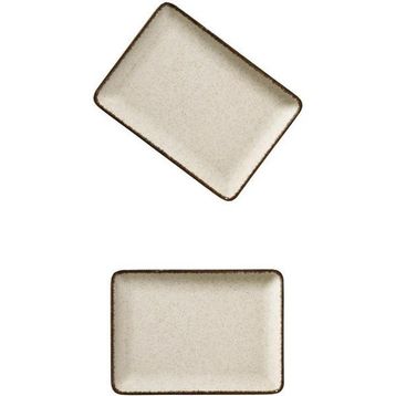 Kütahya Porselen Pearl Tarçın 18x13 cm 2'li Dikdörtgen Tabak