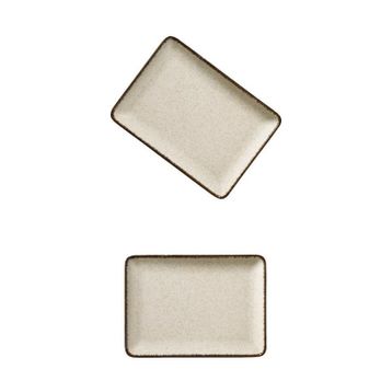 Kütahya Porselen Pearl Tarçın 18x13 cm 2'li Dikdörtgen Tabak