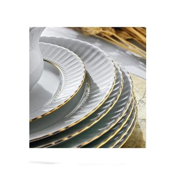 Kütahya Porselen Sedef Yaldızlı 17 cm 6'lı Yemek Tabağı