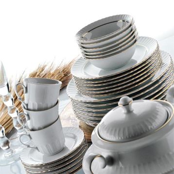 Kütahya Porselen Sedef Yaldızlı 20 cm 6'lı Pasta Tabağı