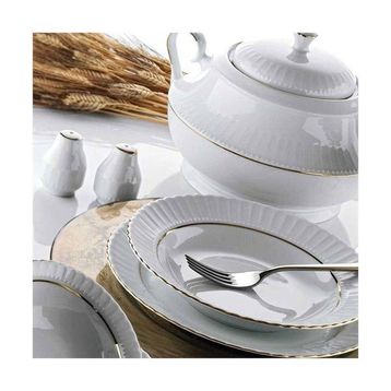 Kütahya Porselen Sedef Yaldızlı 25 cm 6'lı Servis Tabağı