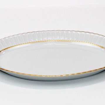 Kütahya Porselen Sedef Yaldızlı 25 cm Kayık Tabak
