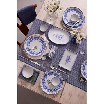 Kütahya Porselen Silva Blu 14 Parça 6 Kişilik Kahvaltı Takımı
