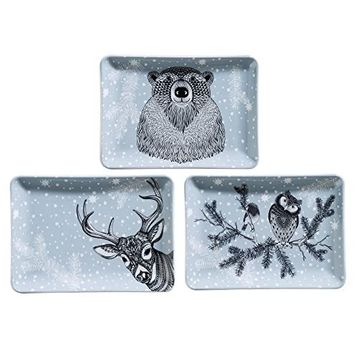 Kütahya Porselen Snowy 18x13 cm 3 Parça Düz Tabak