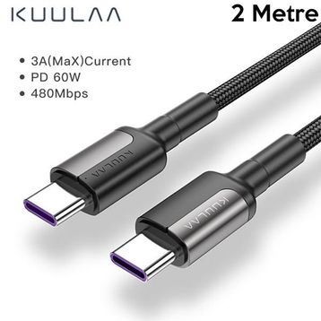 Kuulaa Type-C PD 60W QC4.0 2 m Hızlı Şarj ve Data Kablosu