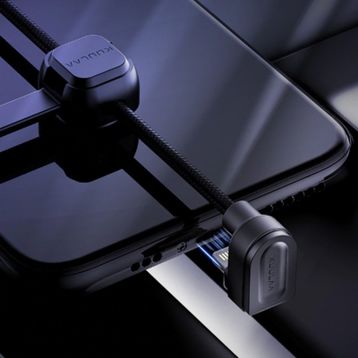 Kuulaa U-Shape Mobile Game iPhone 2 mt Siyah Oyuncu Şarj Kablosu