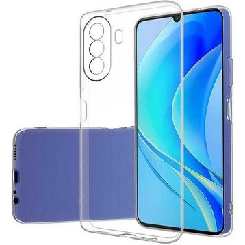 Kvy Huawei Nova Y70 Kamera Korumalı Süper Silikon Şeffaf Kılıf