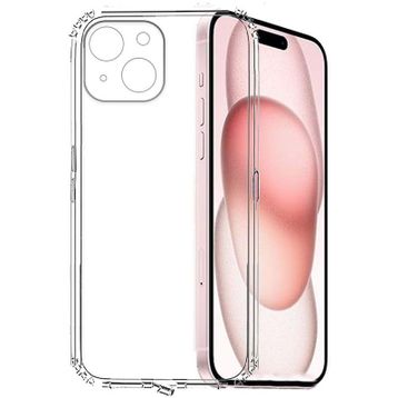 Kvy iPhone 15 Plus Kamera Korumalı Süper Silikon Şeffaf Kılıf