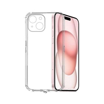 Kvy iPhone 15 Plus Kamera Korumalı Süper Silikon Şeffaf Kılıf