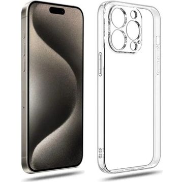 Kvy iPhone 15 Pro Kamera Korumalı Süper Silikon Şeffaf Kılıf
