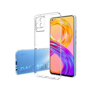 Kvy Realme 8 Kamera Korumalı Süper Silikon Şeffaf Kılıf