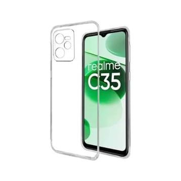 Kvy Realme C35 Kamera Korumalı Süper Silikon Şeffaf Kılıf