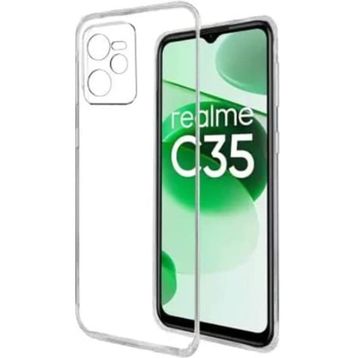 Kvy Realme C35 Kamera Korumalı Süper Silikon Şeffaf Kılıf