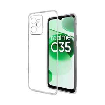 Kvy Realme C35 Kamera Korumalı Süper Silikon Şeffaf Kılıf