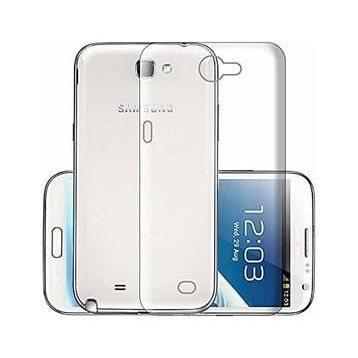 Kvy Samsung Galaxy Note 2 Kamera Korumalı Süper Silikon Şeffaf Kılıf